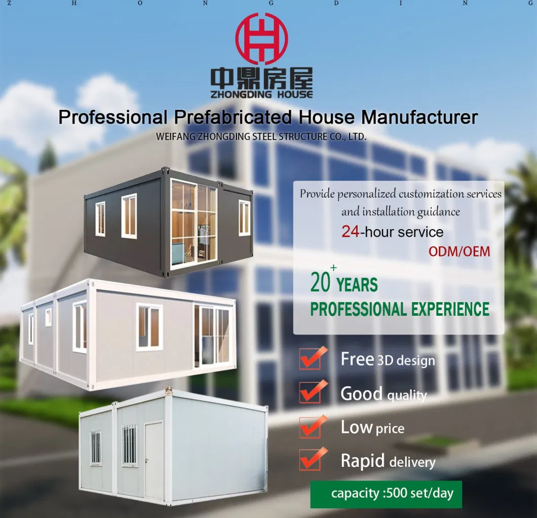 Prefab Container House Apartment Office Family Business Prefabricated Steel Structure Coffee Shop Wooden Style
