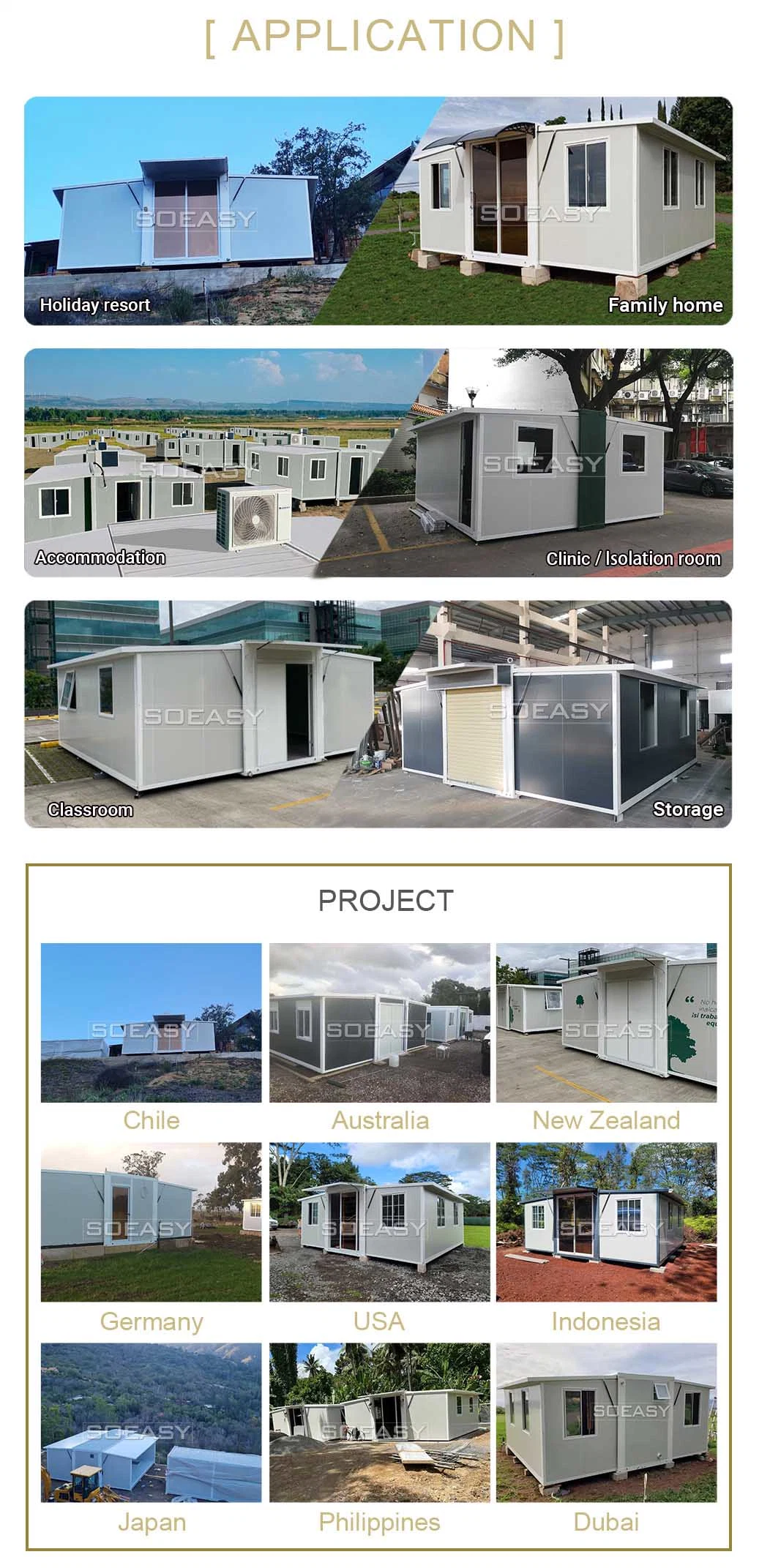 Customized Steel Structure+Sandwich Panel Portable Prefabricated House Prefab Container Homes Mobile Home