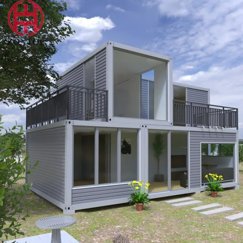 2 Storey Light Steel Structure Frame Villa House Modular Home Detachable Expandable Prefabricated Building New Model Luxury Flatpack Prefab Container House