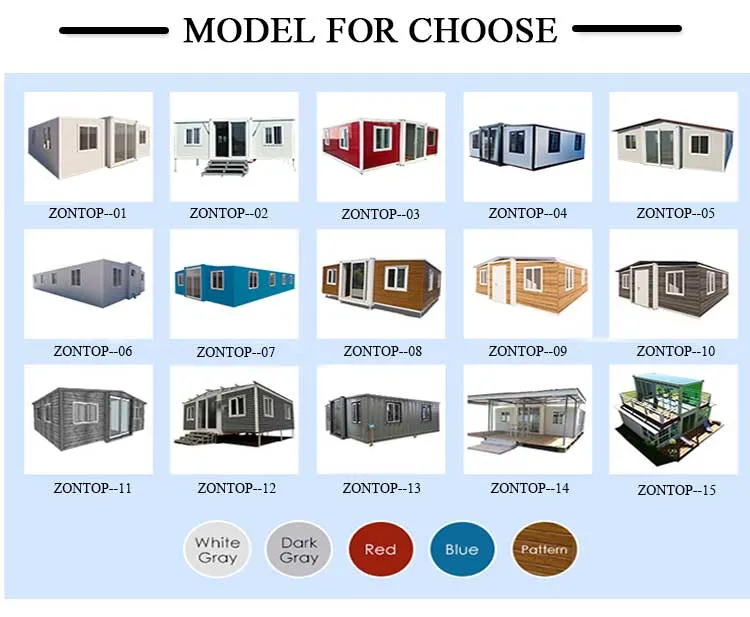 Zontop China Living Design Storage Portablr Luxury Three Bedroom 20FT 40FT Steel Prefabricated Modular Building Prefab Home Expandable Container House